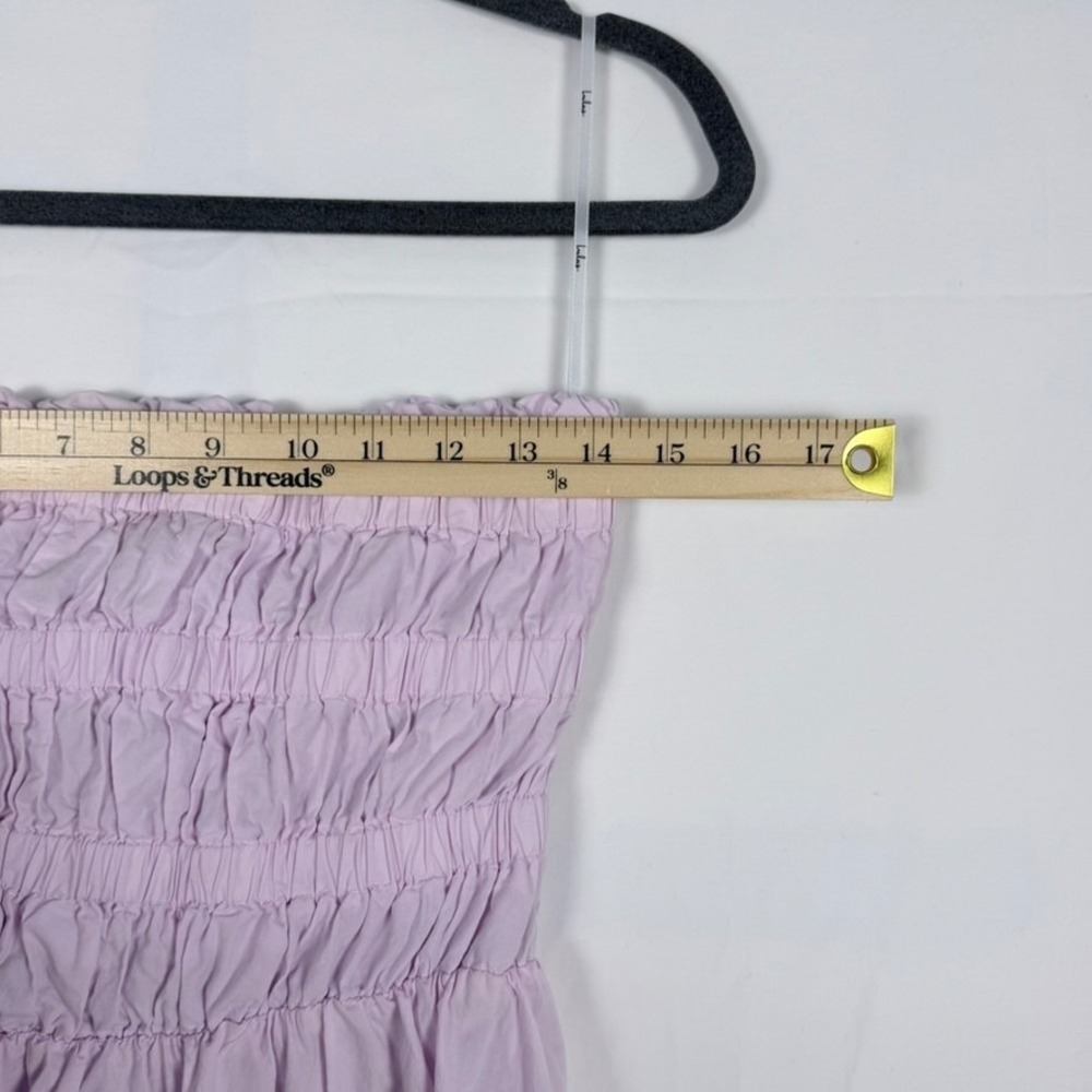 Lulus Lilac Midi Dress M Pink Sleeveless Smocked Summer Resort - Picture 6 of 11
